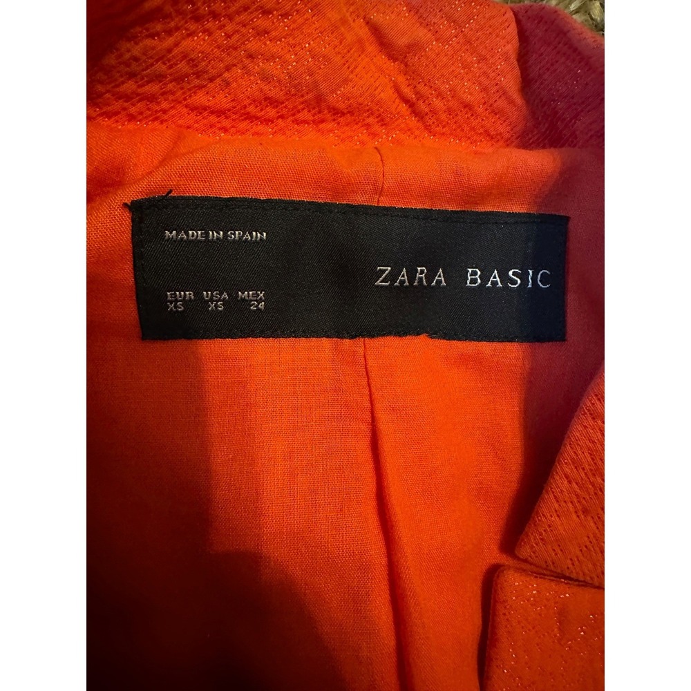 Zara Basic Orange Textured Blazer Jacket Women's … - image 2
